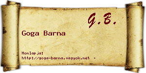 Goga Barna névjegykártya